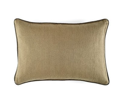 Coussin Waves 100% coton - finition passepoil brodé - kaki - 50x70cm