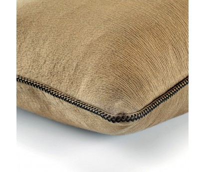 Coussin Waves 100% coton - finition passepoil brodé - kaki - 50x70cm