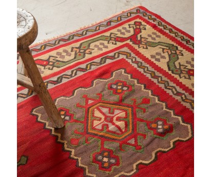 NOUVEAU-TAPIS ROUGE KILIM USAK -SEMI ANCIEN- 318x278
