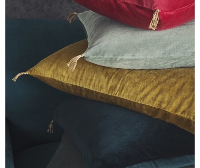 COUSSIN VELOURS LAVE CARAVANE SAFRAN