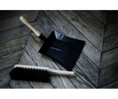 PELLE A POUSSIERE | TOLE NOIRE | MANCHE EN BOIS DE HETRE