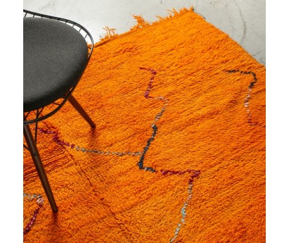 TAPIS BERBERE MRIRT 100% LAINE- ORANGE -185x315cm |