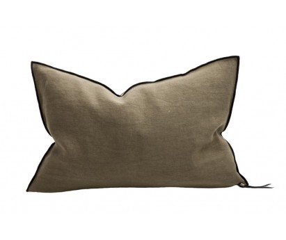 COUSSIN VICE VERSA BLACK LINE | LIN STONE WASHED | 40cm x 60cm | KAKI