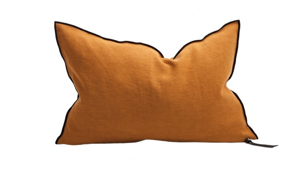 COUSSIN VICE VERSA BLACK LINE | LIN STONE WASHED | 40cm x 60cm | AMBRE