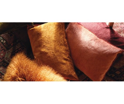 COUSSIN VICE VERSA CHENILLE SOFT WASHED - BIAIS NOIR - AMBRE
