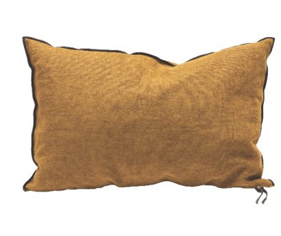 COUSSIN VICE VERSA BLACK LINE | CHENILLE SOFT WASHED | 40cm x 60cm | OCRE
