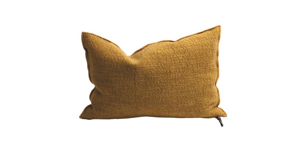 Coussin Vice et Versa - lin et coton - Nomade - OCRE