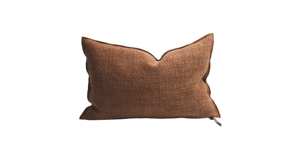 Coussin Vice et Versa - lin et coton - Nomade - Terracota