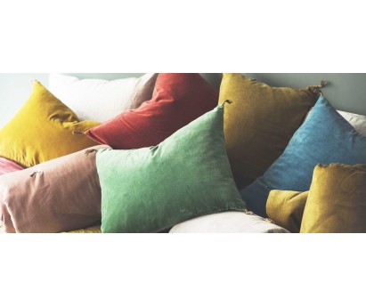 COUSSIN VELOURS LAVÉ | 40cm X 55cm | BRUME