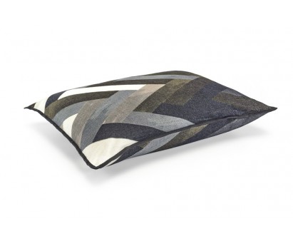 Coussin Woody, en velours chemille- 40x55 cm- Gris shadowy