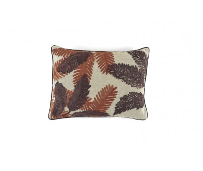 COUSSIN MONA | 40cm x 55cm | 100% LIN BRODE | PLUM
