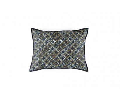 COUSSIN PAMPILLES | 40cm x 55cm | 100% VELOURS CHENILLE | BLEU NUIT