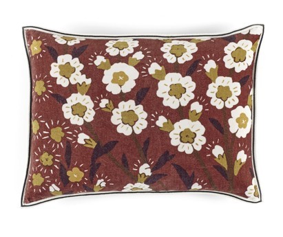 Coussin flora terracota- élitis- Velours- 40x55 cm