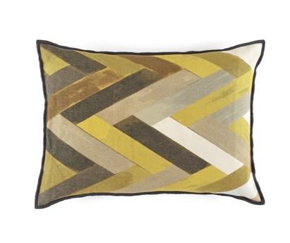 Coussin Woody, en velours chemille- 40x55 cm- Sunny