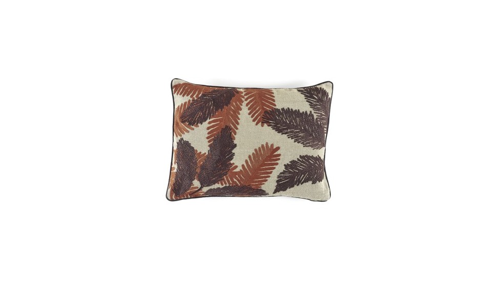 COUSSIN MONA | 40cm x 55cm | 100% LIN BRODE | PLUM