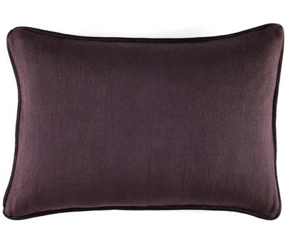 Coussin Waves 100% coton - finition passepoil brodé - prune - 50x70cm