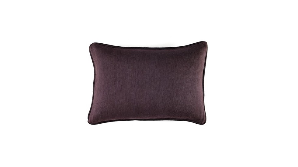 Coussin Waves 100% coton - finition passepoil brodé - prune - 50x70cm