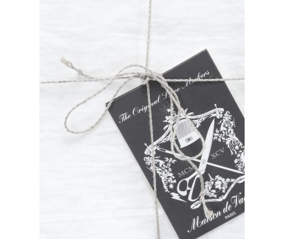 NAPPE TOILE MIMI | 52% LIN 48% COTON | 170cm x 170cm | BLANC-BOURDON NOIR