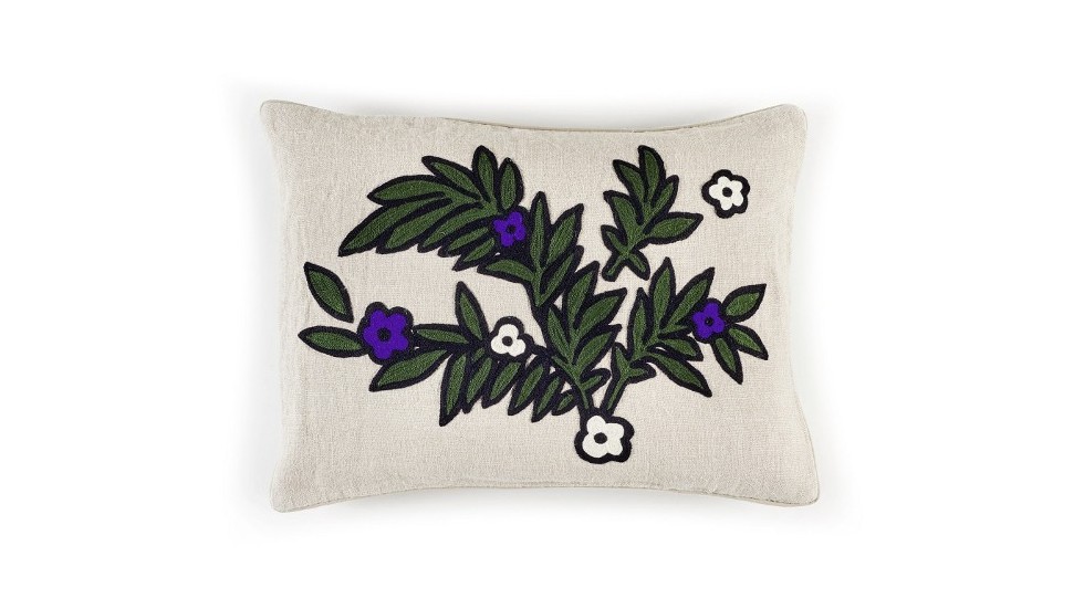 COUSSIN LIN BRODÉ RIVIERA - AMETHYST - 40x55CM COUSSIN LIN BRODÉ RIVIERA - AMETHYST - 40x55CM