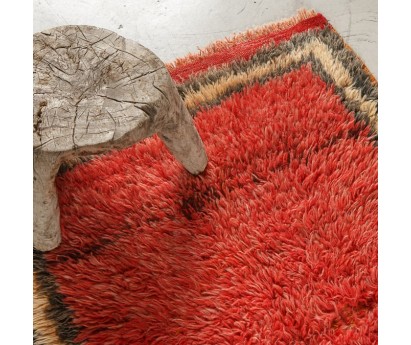 TAPIS TURC ROUGE 100% LAINE - 115x80CM