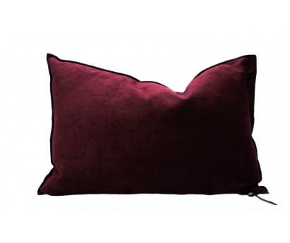 COUSSIN VICE VERSA CHENILLE SOFT WASHED - BIAIS NOIR - CHIANTI