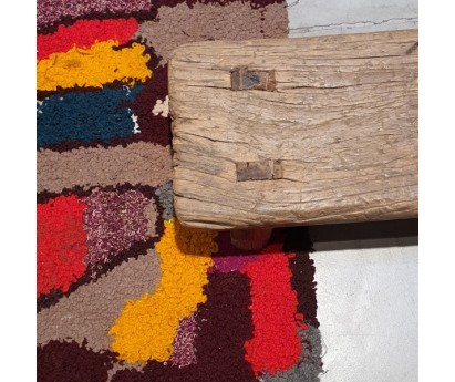 TAPIS ZENDACK LAINE ET COTON NOUE MAIN - N°28 - 61x39cm