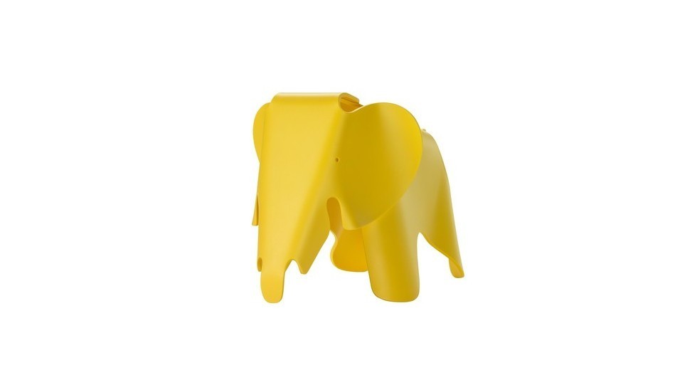 ELEPHANT EAMES | L39cm x L17.5cm x H21cm | POLYPROPYLENE TEINTE MAT | SMALL | BOUTON D'OR