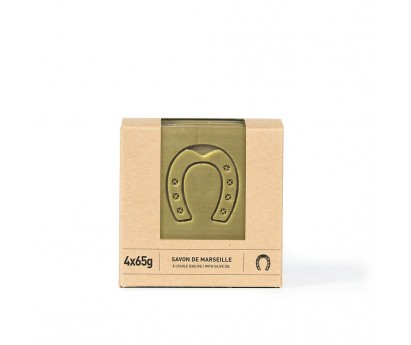 SAVON DE MARSEILLE | CUBE TRANCHE | FER A CHEVAL | 4 x 65G