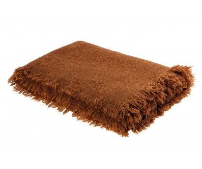PLAID | LAINE VIERGE LAVEE | 165cm x 250cm | AMBRE