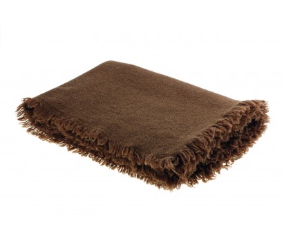 PLAID | LAINE VIERGE LAVEE | 165cm x 250cm | HAVANE