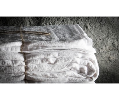 DRAP HOUSSE SIBA | 100% LIN LAVE | 140cm x 200cm | BLANC