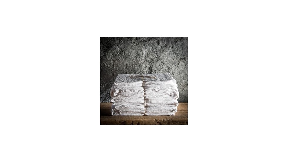 DRAP HOUSSE SIBA | 100% LIN LAVE | 140cm x 200cm | BLANC