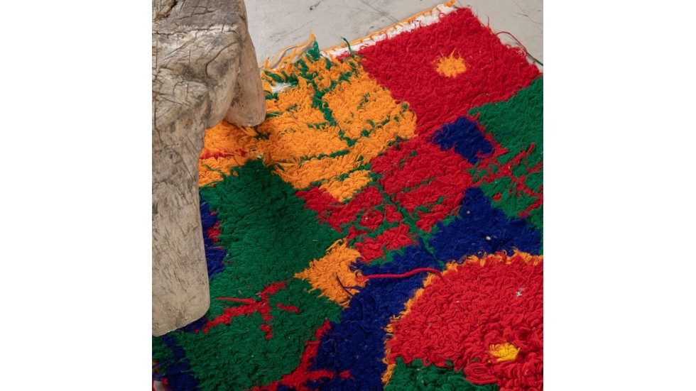 TAPIS ZENDACK TISSAGE 100% LAINE SUR SAC PLASTIQUE TISSE - N°38 - 55x97cm