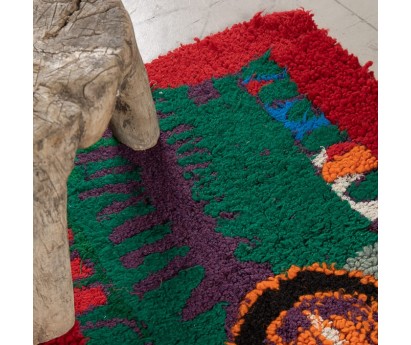 TAPIS BERBERE ZANDAK | 55cm x 94cm | TISSAGE 100% LAINE SUR SAC PLASTIQUE TISSE