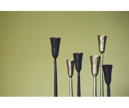 SET 3 BOUGEOIRS NOX EN FER MARTELÉ ET PATINÉ - COLORIS ARGENT