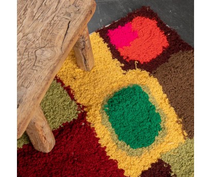 TAPIS ZENDACK LAINE ET COTON NOUE MAIN - N°12 - 49x79cm