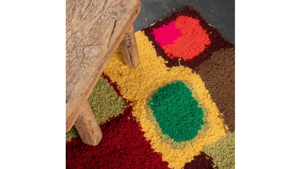 TAPIS ZENDACK LAINE ET COTON NOUE MAIN - N°12 - 49x79cm