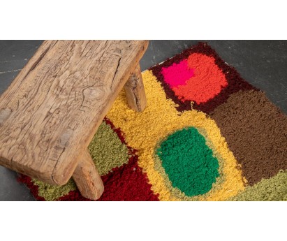 TAPIS ZENDACK LAINE ET COTON NOUE MAIN - N°12 - 49x79cm