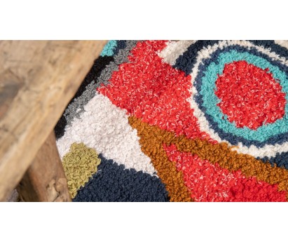 TAPIS ZENDACK LAINE ET COTON NOUE MAIN - N°60 - 77x44cm