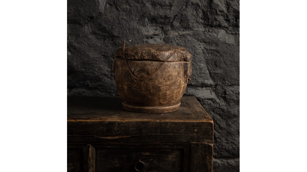 BOITE ALIMENTAIRE ANCIENNE | PIECE UNIQUE | Ø 20cm x H 25cm BOITE ALIMENTAIRE ANCIENNE | PIECE UNIQUE | Ø 20cm x H 25cm