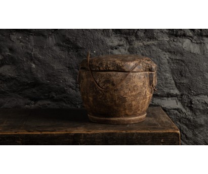 BOITE ALIMENTAIRE ANCIENNE | PIECE UNIQUE |  Ø 20cm x H 25cm