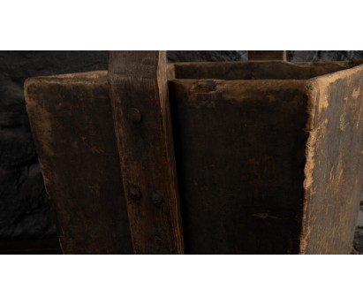 SEAU EN BOIS ANCIEN | PIECE UNIQUE |  41cm x 41cm x H 62cm