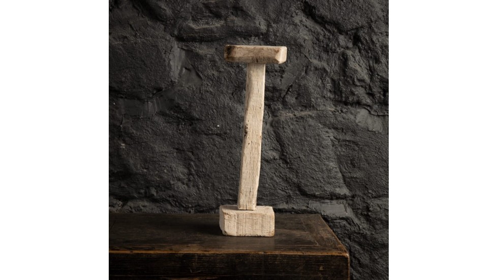 BOUGEOIR EN TECK BLANCHI | INDE | H43cm BOUGEOIR EN TECK BLANCHI | INDE | H43cm