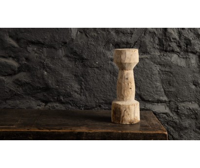 BOUGEOIR EN TECK BLANCHI - INDE - 31cm