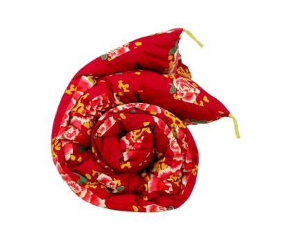 COURTEPOINTE EN COTON LIAO - VERMILLON - 110x180cm