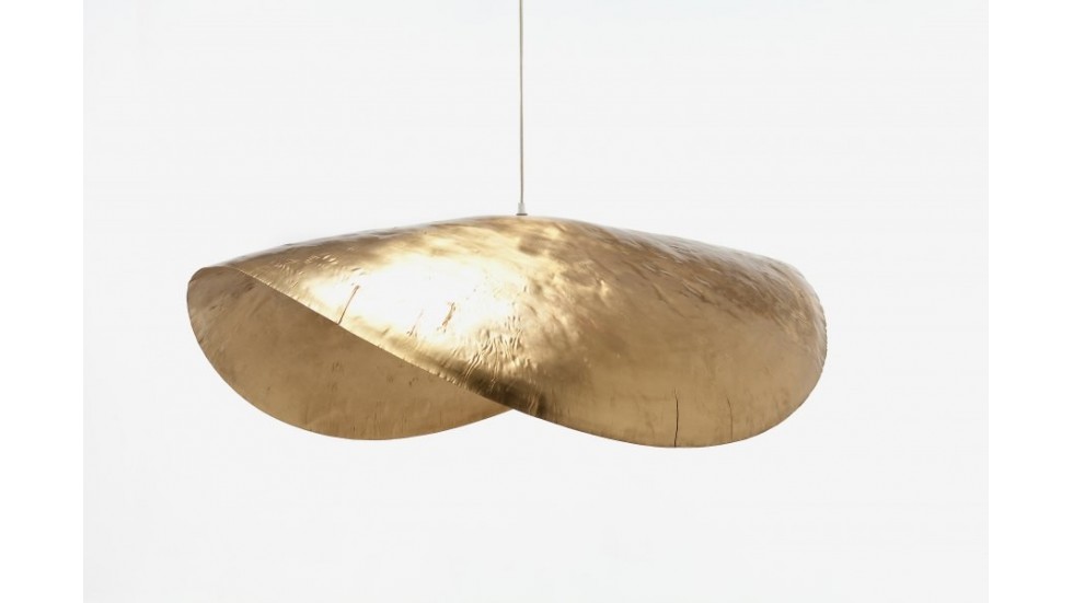 Suspension Brass 96, Gervasoni, Laiton martelé mat, 120 cm