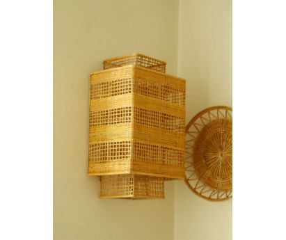 APPLIQUE ION | BAMBOU ROTIN ET PAPIER VEGETAL | 18cm x 12cm x 28cm | E27