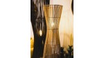 LAMPE A POSER HALO | ROTIN | 25cm x H71cm | NOIR