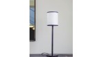 LAMPE A POSER LORY - ABAT-JOUR ROND BIAIS NOIR - 50cm