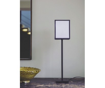 LAMPE A POSER TARA - ABAT-JOUR CARRE BIAIS NOIR - 50cm